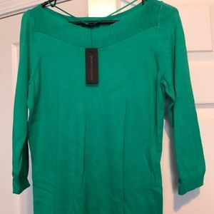 NWT green 3/4 length light  sweater